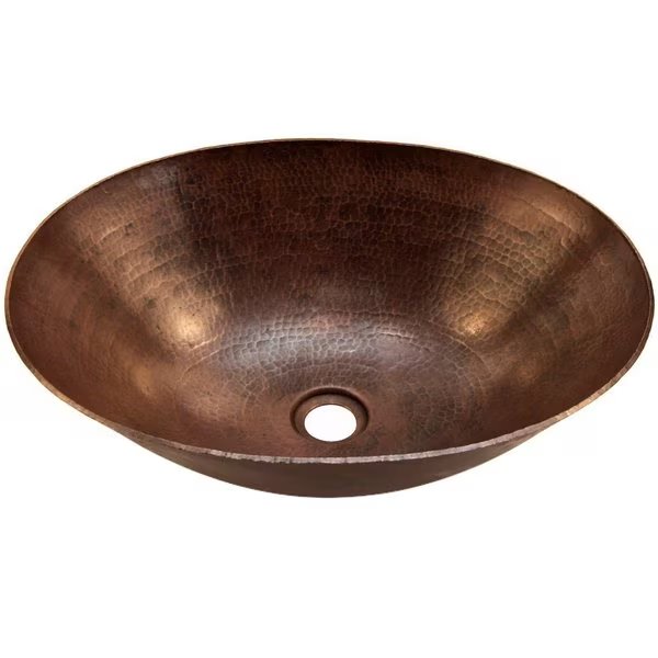 BILBOA Copper Vessel Bathroom Sink, Antique, Novatto, Mfr#: TCV-003AN